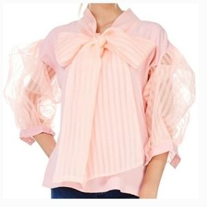 TOV LOS ANGELES - NWOT Pink bow scarf blouse